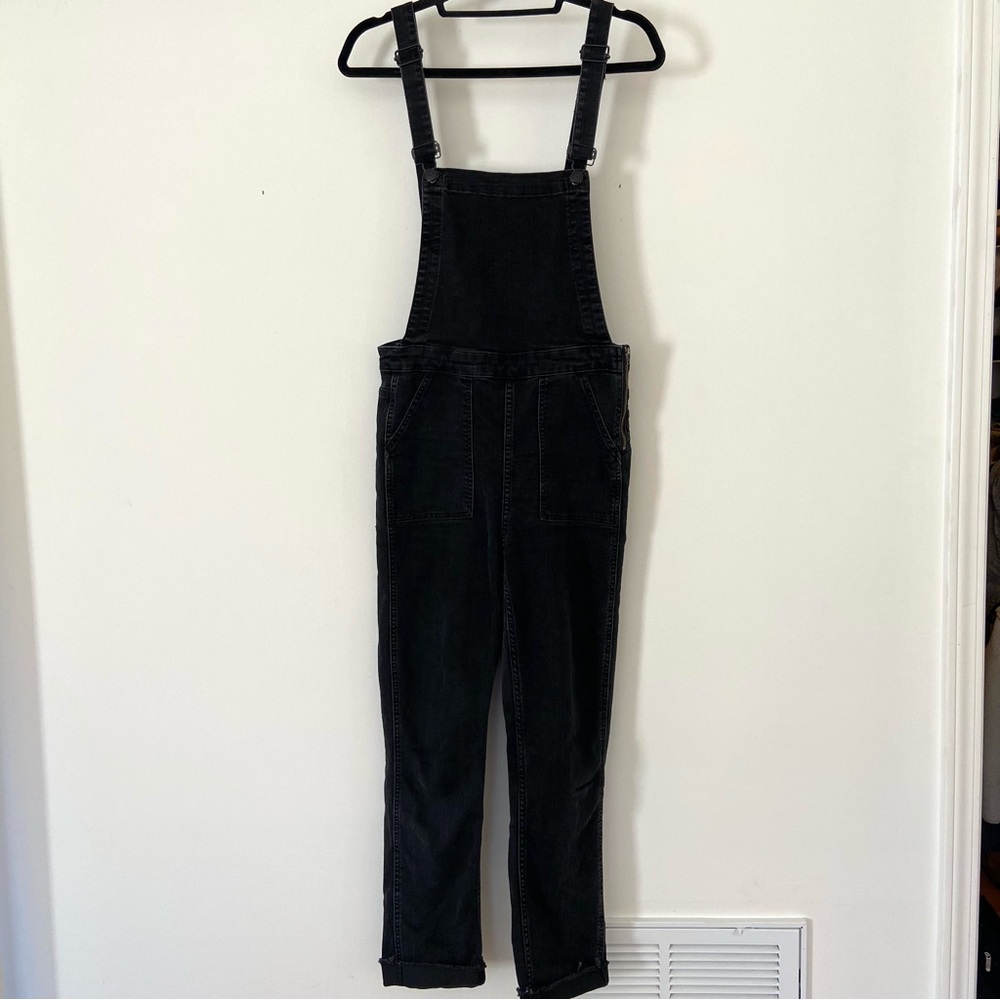 Madewell Black Denim Overalls Women’s Medium Lunar Wash Casual Country Farm